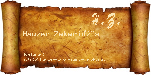 Hauzer Zakariás névjegykártya
